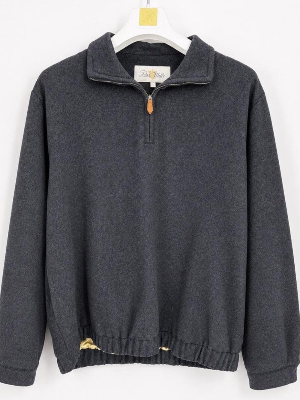 Peter Millar 100% Cashmere Charcoal Quarter-Zip Pullover Sweater